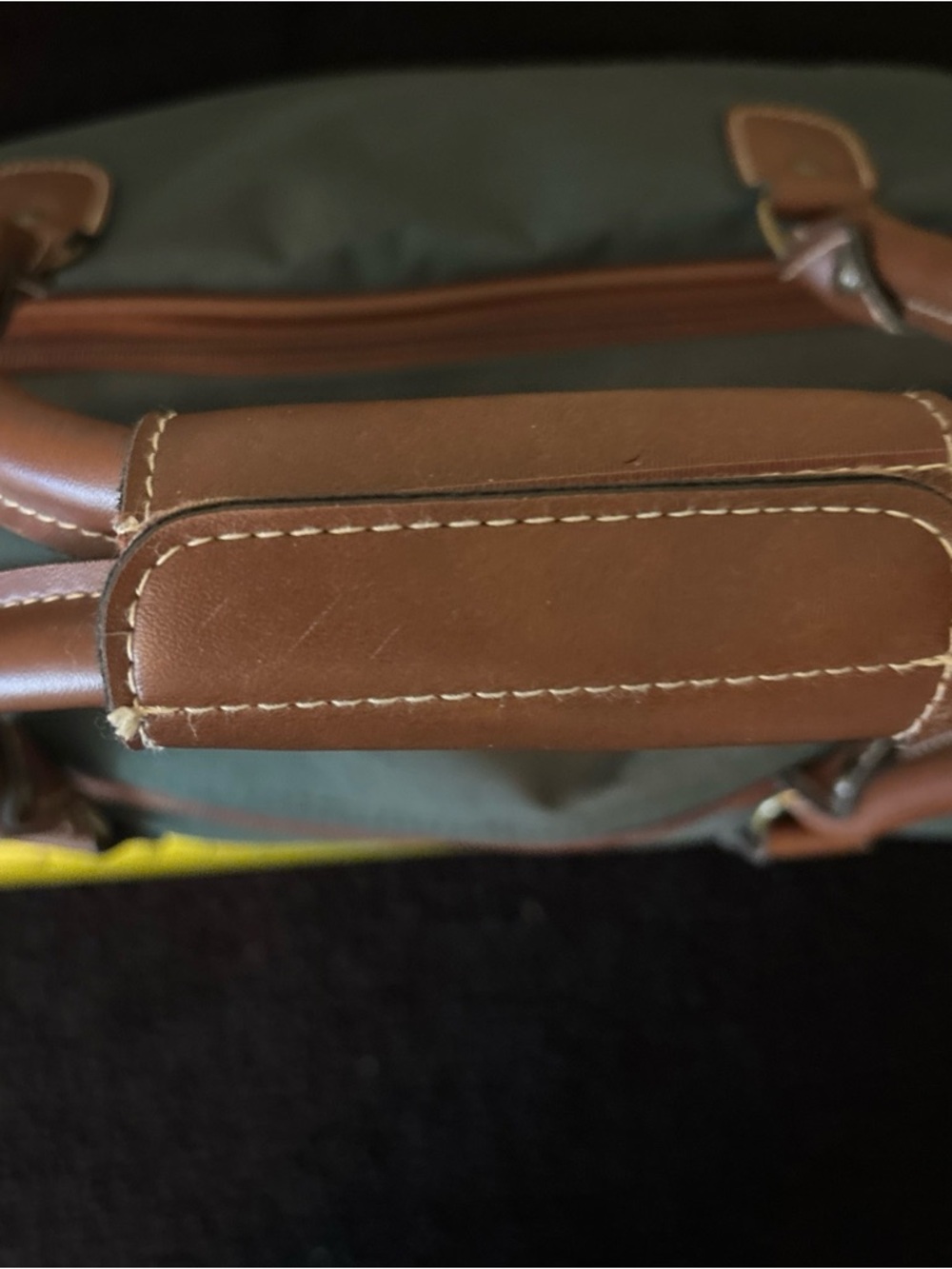 Jaguar Olive Green Duffel Bag with Brown Leather Trim - Picture 6 of 12